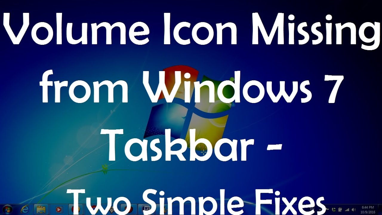 no volume icon on taskbar windows vista